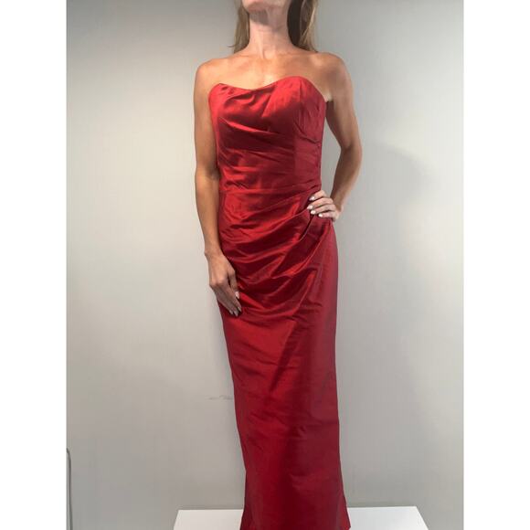 Montage Evening Mother Of The Bride Dress & Jacket Cherry Red Size 8 JL - Picture 2 of 13